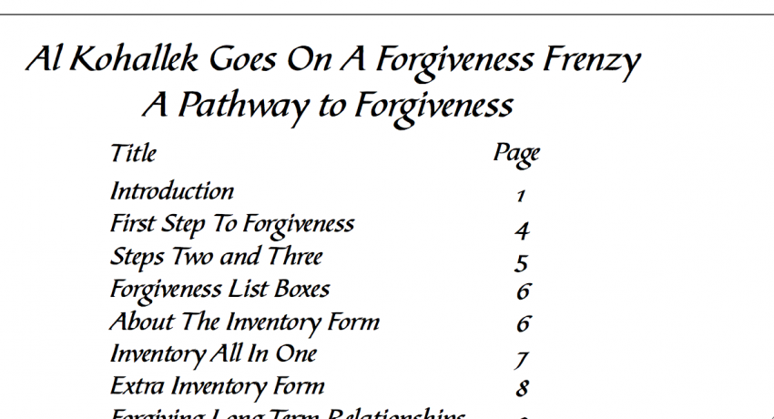 Forgiveness Workbook